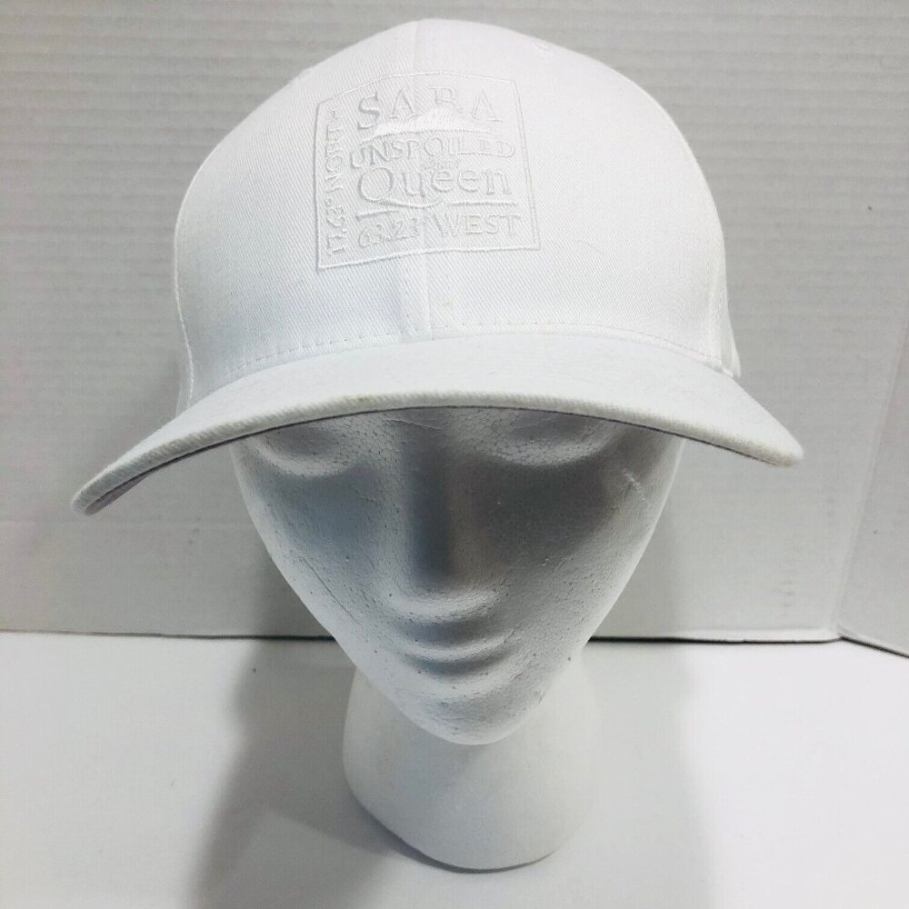 SABA Unspoiled Queen Trucker Hat White Juliana's‎ Tropics L XL FLEXFIT Yupoong